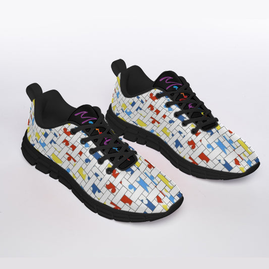 All-Over Print Men's Sports Shoes With Black Sole