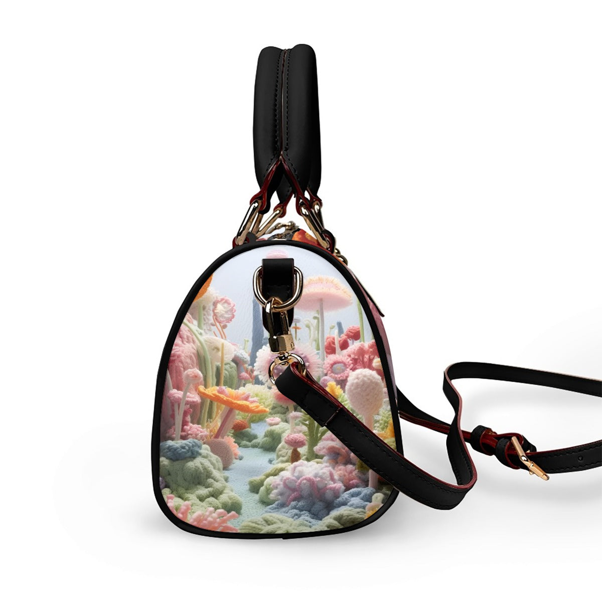 Classic Barrel-Shaped PU Leather Handbag