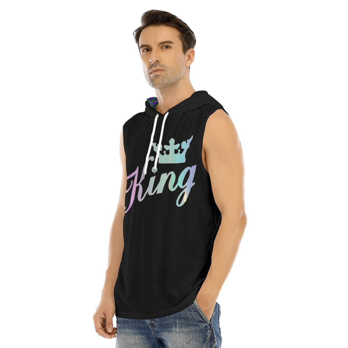 All-Over Print Men's Tank Hooded Vest