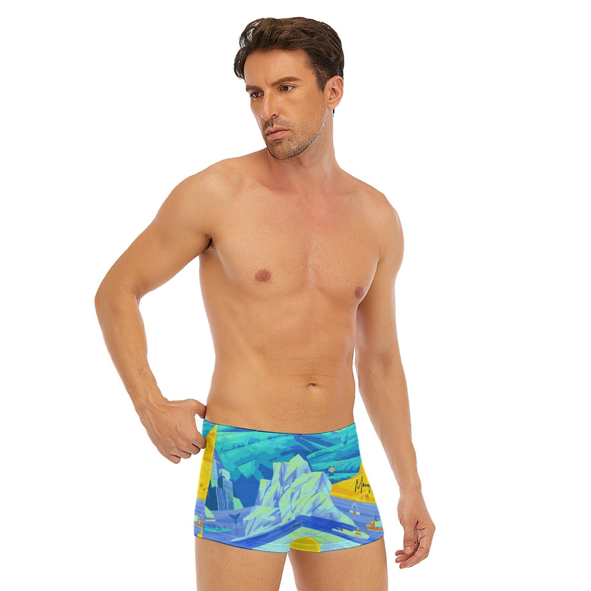 All-Over Print Men's Short Boxer Briefs