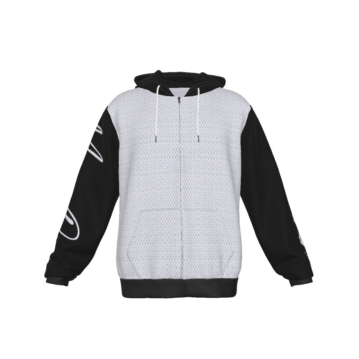 All-Over Print Zip Up Hoodie With Pocket