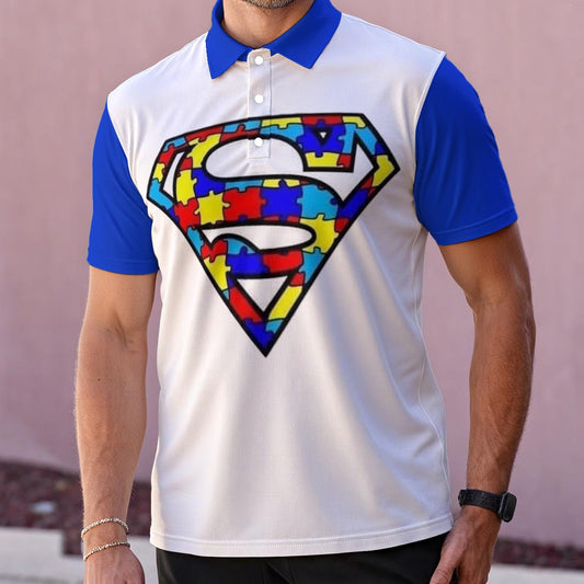 All-Over Print Men's Polo Collar Jersey