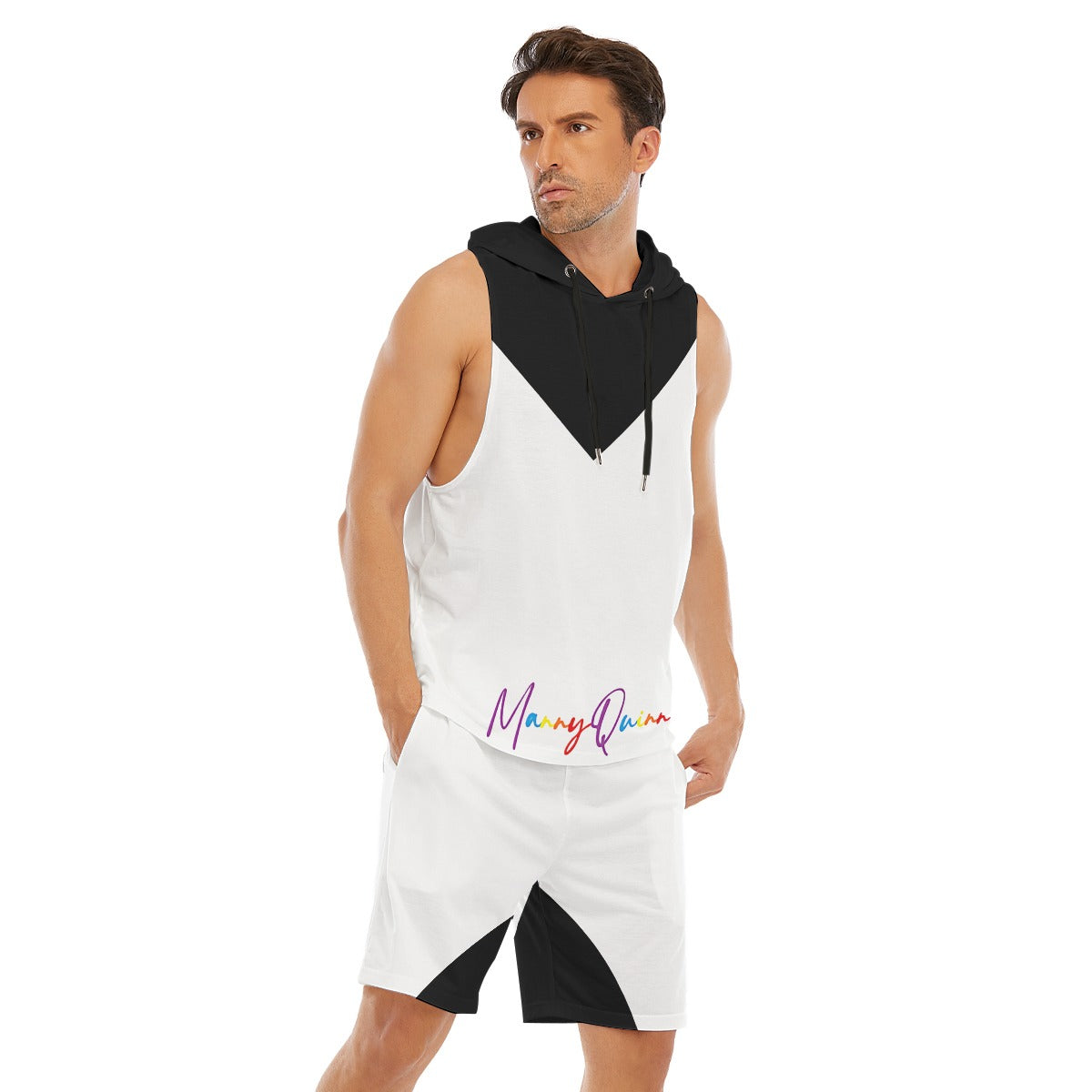 All-Over Print Men's Sleeveless Vest And Shorts Set
