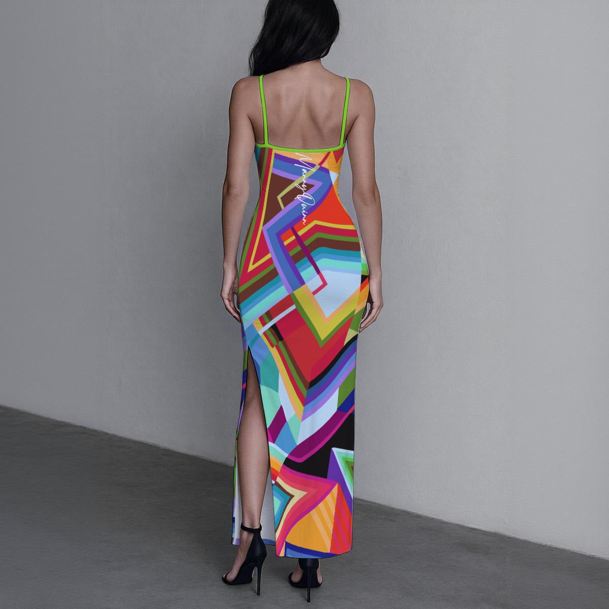All-Over Print Women's Long Dress with Slit