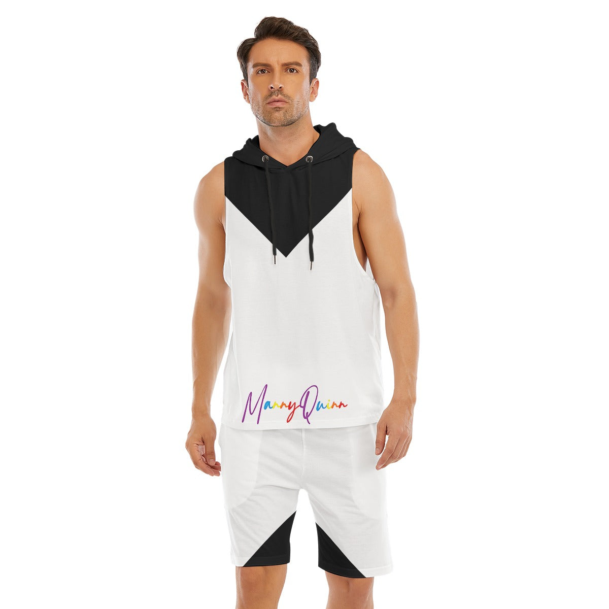 All-Over Print Men's Sleeveless Vest And Shorts Set