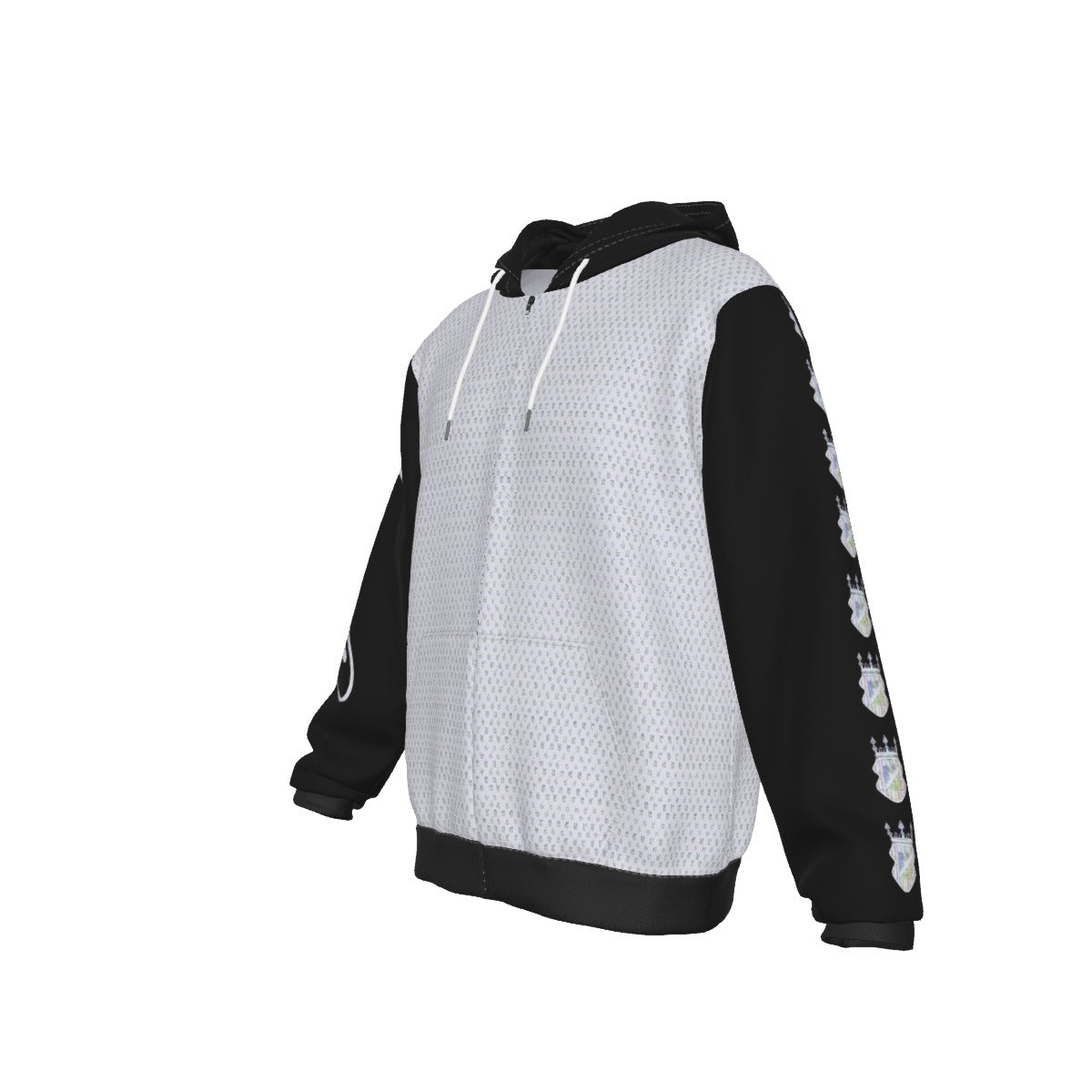 All-Over Print Zip Up Hoodie With Pocket