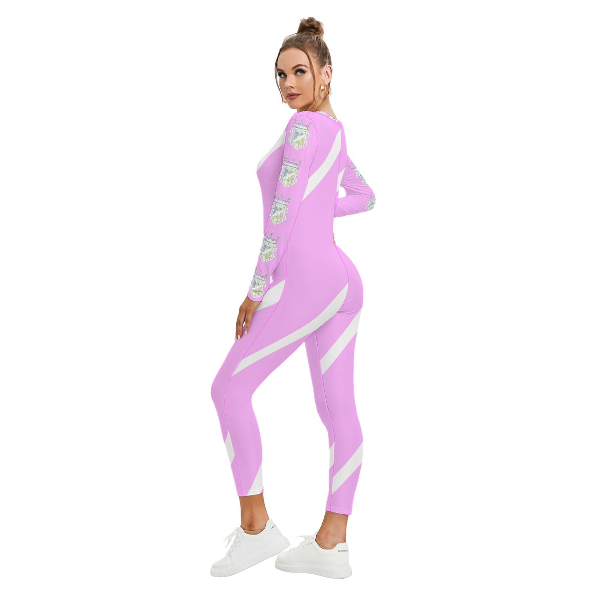All-Over Print Women's Plunging Neck Jumpsuit