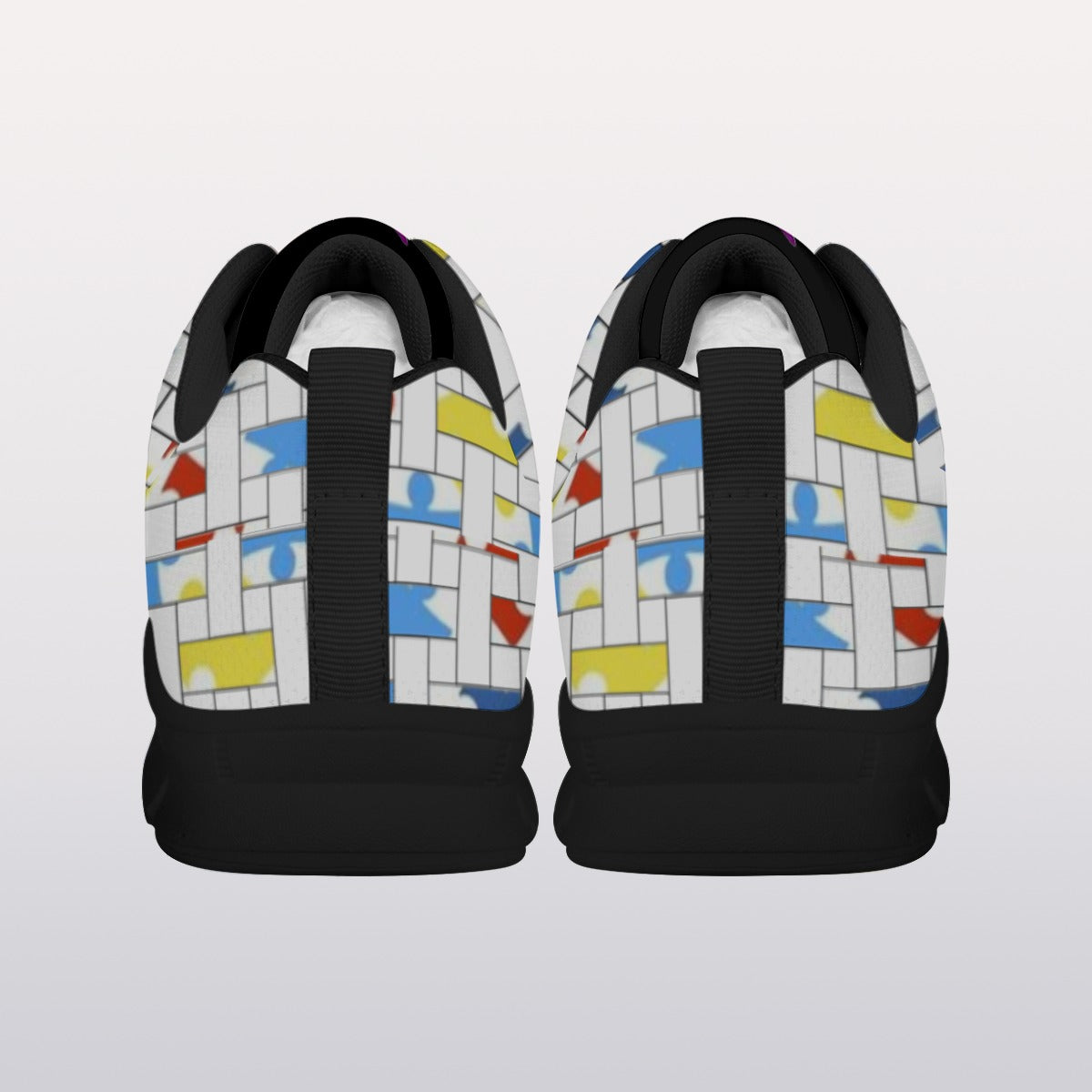 All-Over Print Men's Sports Shoes With Black Sole