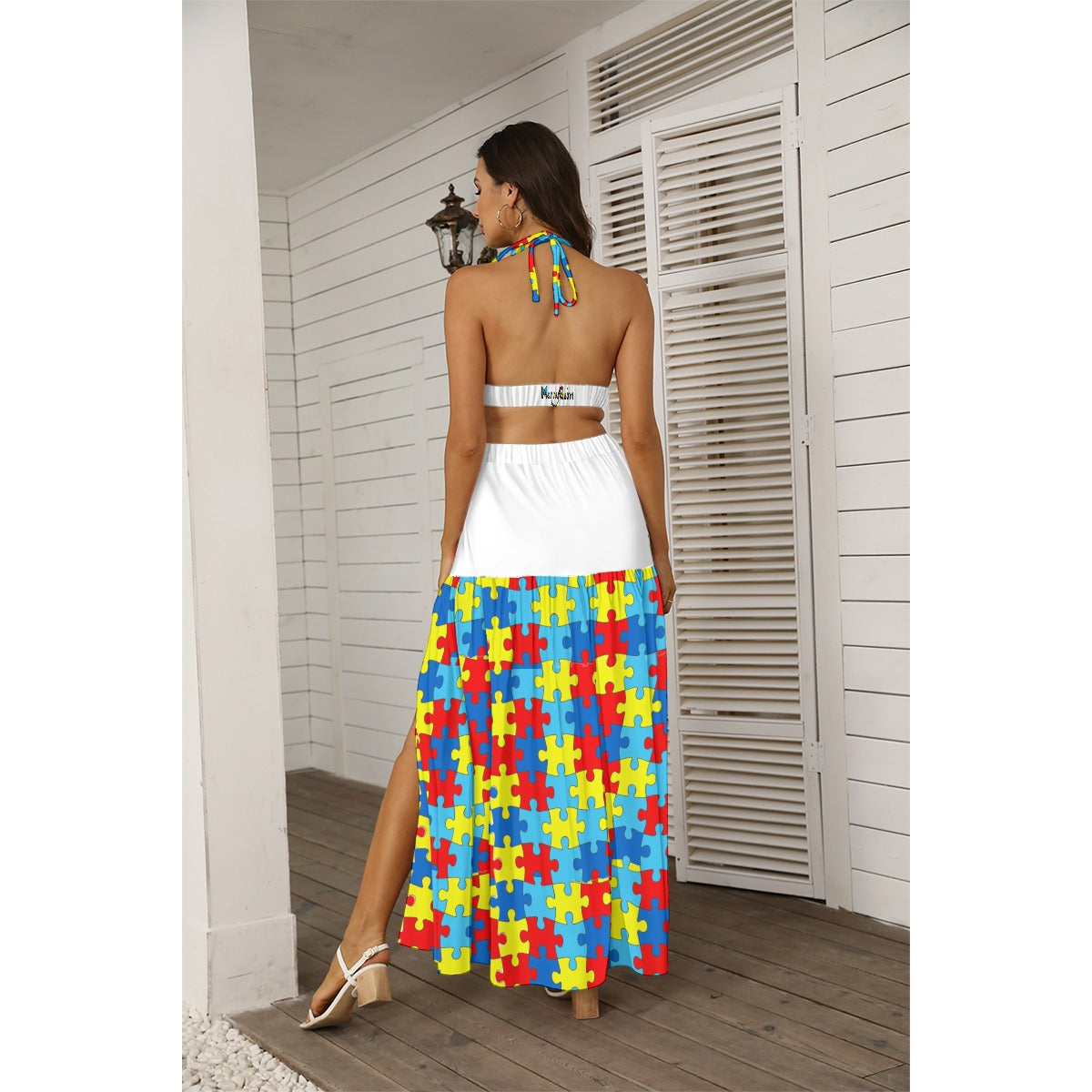 All-Over Print Women's Tie Back Wrap Dress