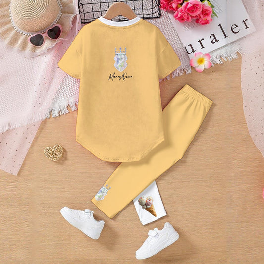 All-Over Print Kids' Casual Top and Pants Set