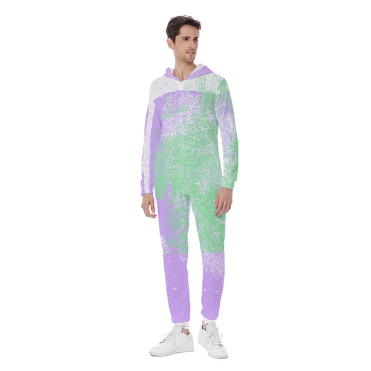 All-Over Print Men's Hooded Jumpsuit