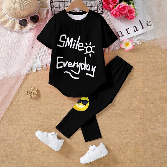 All-Over Print Kids' Casual Top and Pants Set