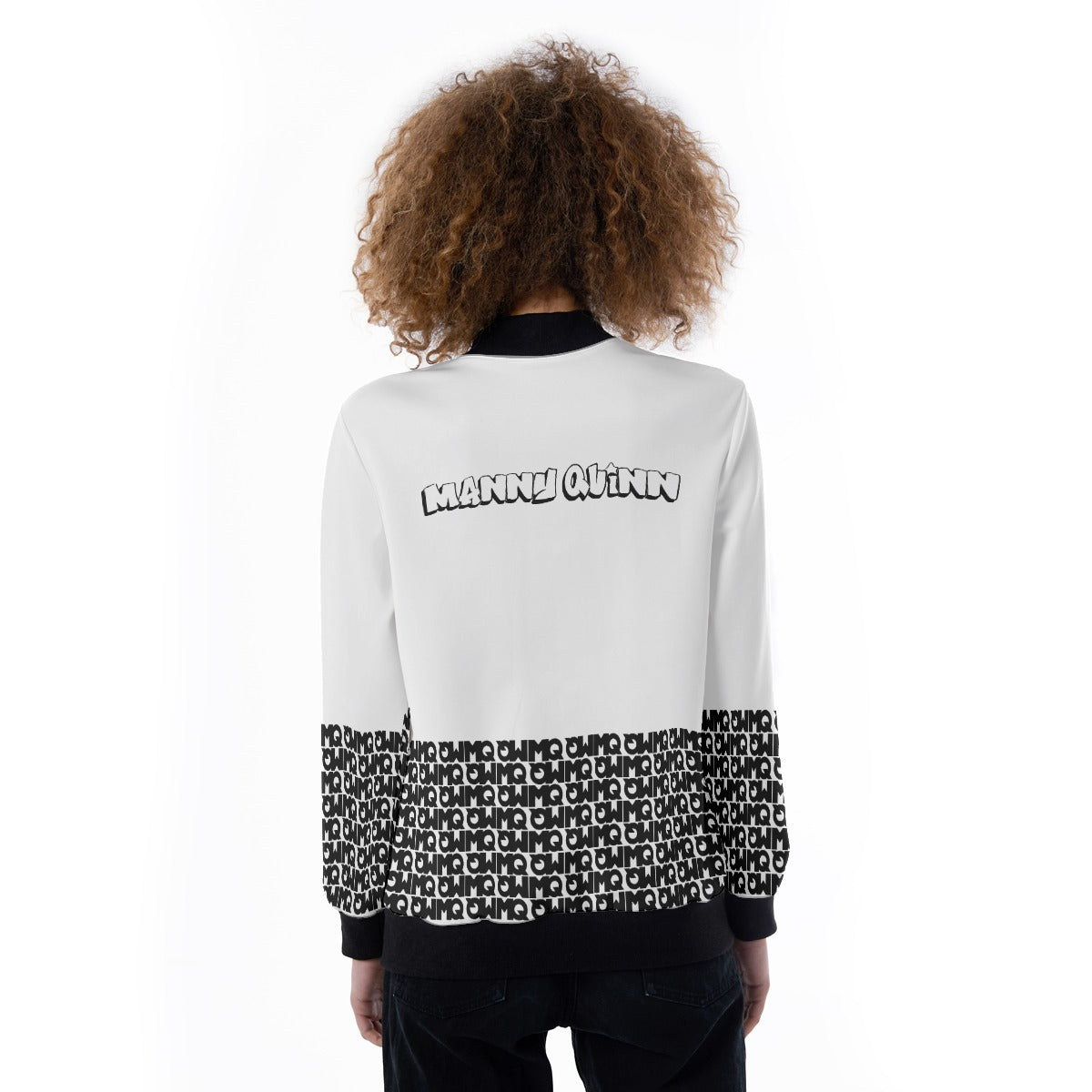 All-Over Print Women's Ribbed Stand-up Collar Jacket