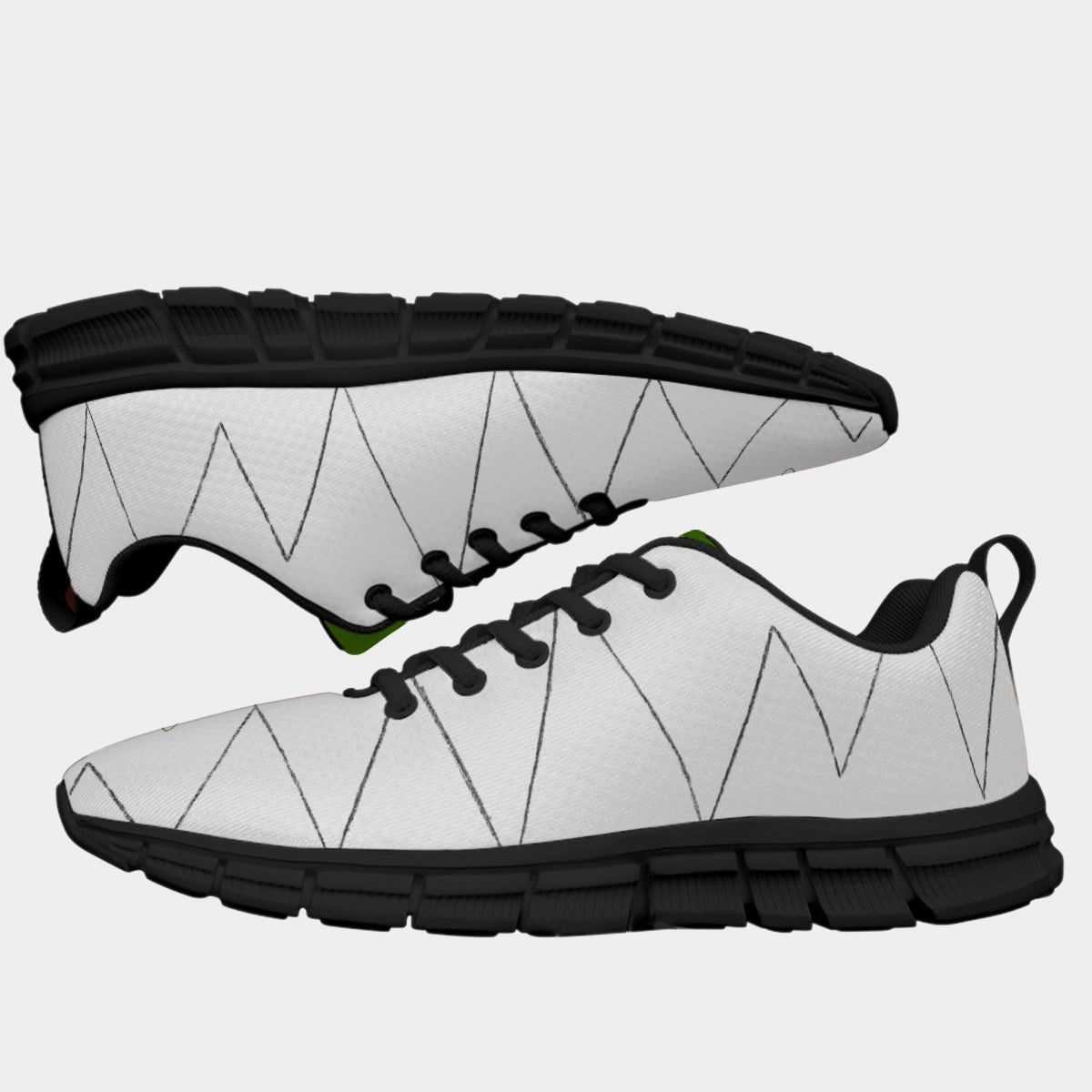 All-Over Print Men's Sports Shoes With Black Sole