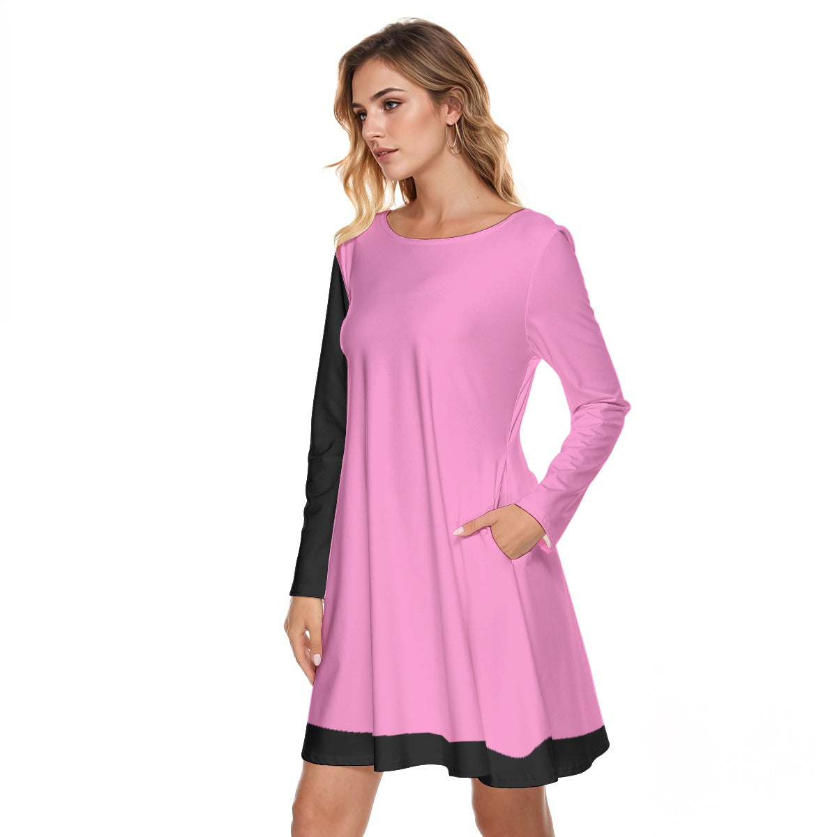 All-Over Print Women's Round Neck Dress|190GSM Cotton