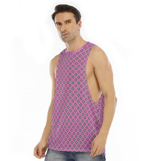 All-Over Print Men's O-neck Long Tank Top