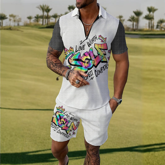 All-Over Print Men's Polo Sportswear Set